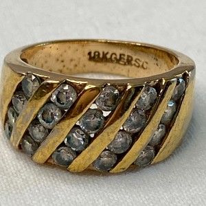 18K Gold Electroplated RSC cz Stones Ring